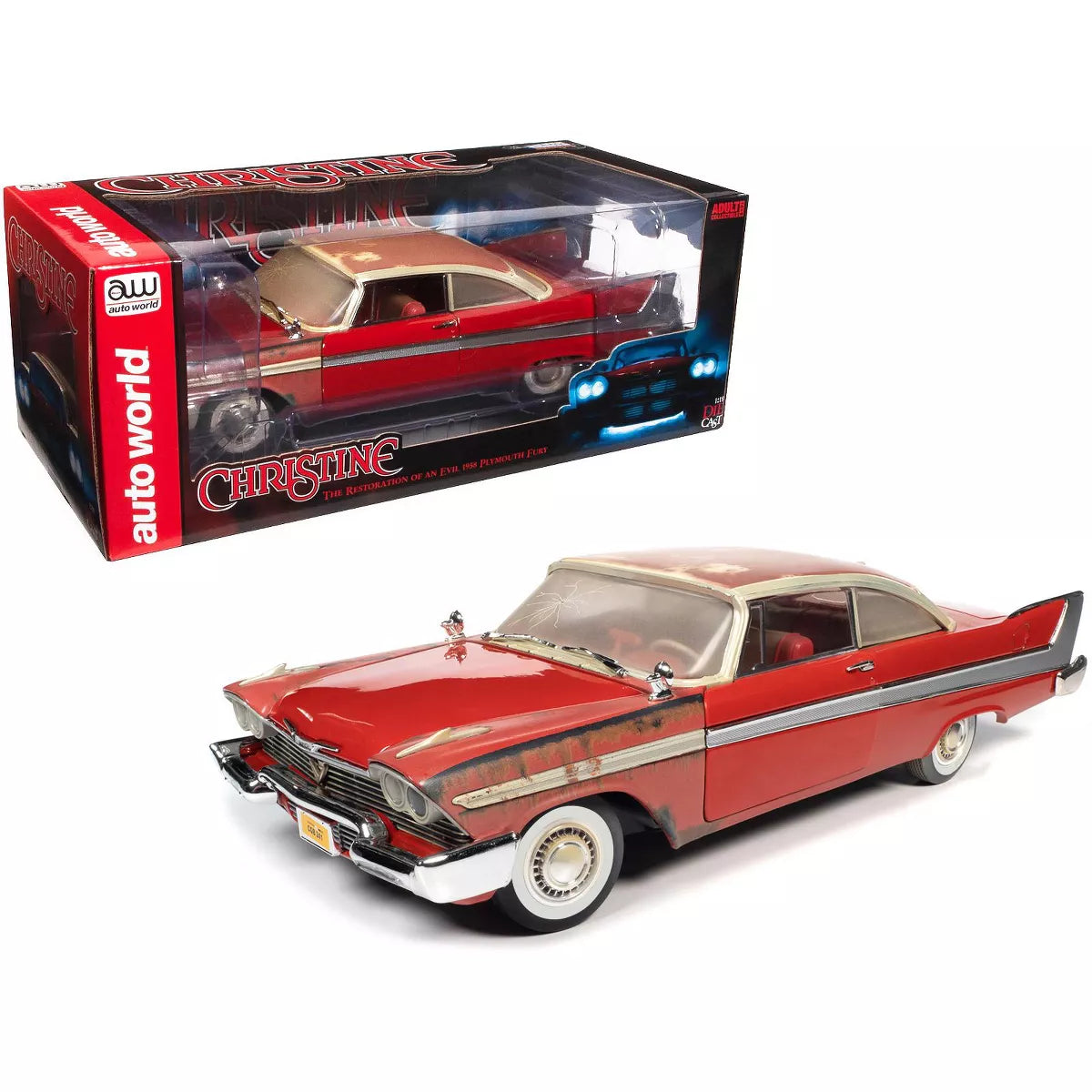 Keith Gordon signed 1958 Plymouth Fury Partially Restored Version "Christine" (1983) Movie 1/18 Diecast Model Car