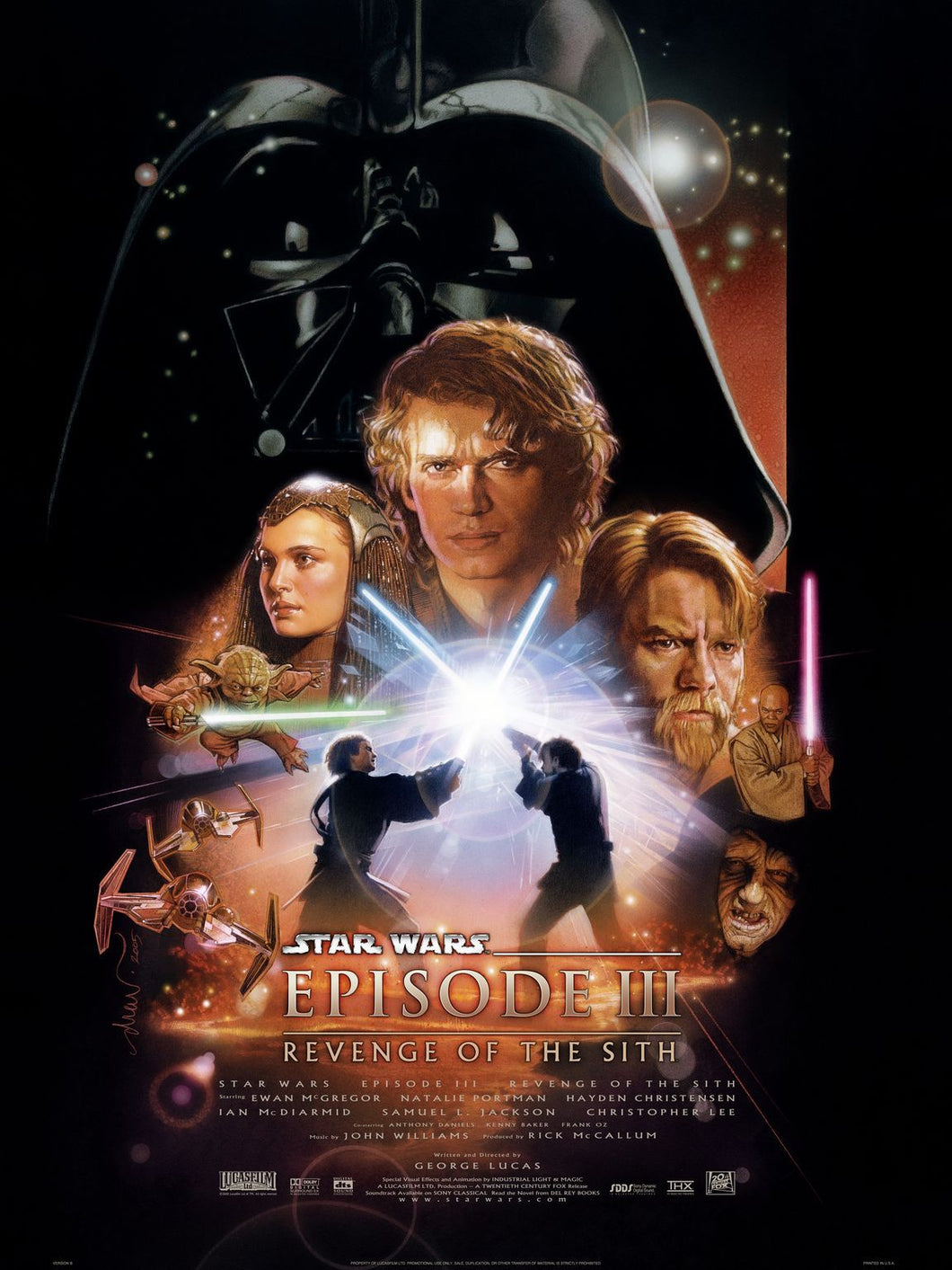 Ahmed Best signed STAR WARS Episode III: Revenge of the Sith Movie Poster Photo (8x10 or 11x17)