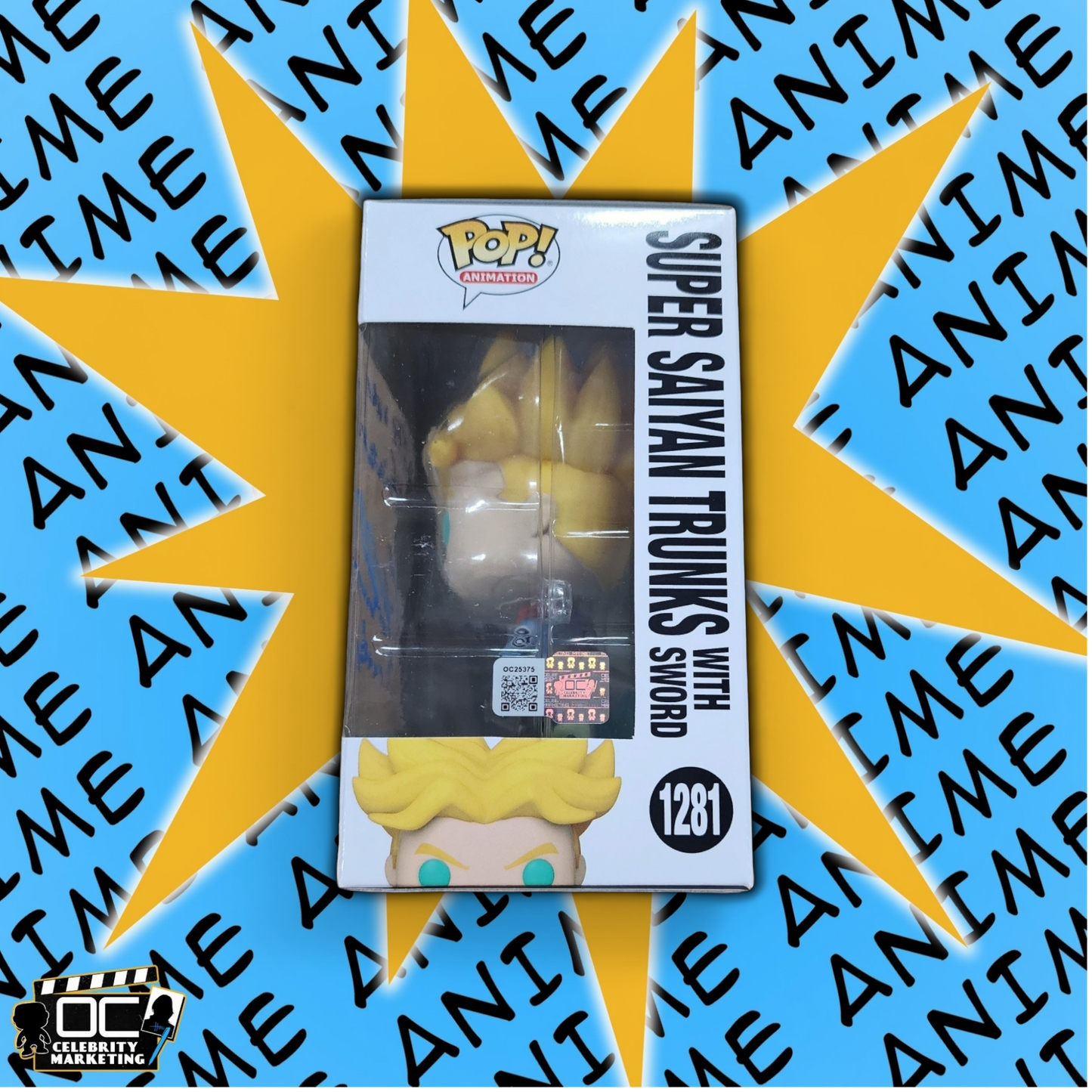Eric Vale signed Dragon Ball Super Saiyan Trunks w/ sword Funko #1281 OCCM QR-QB