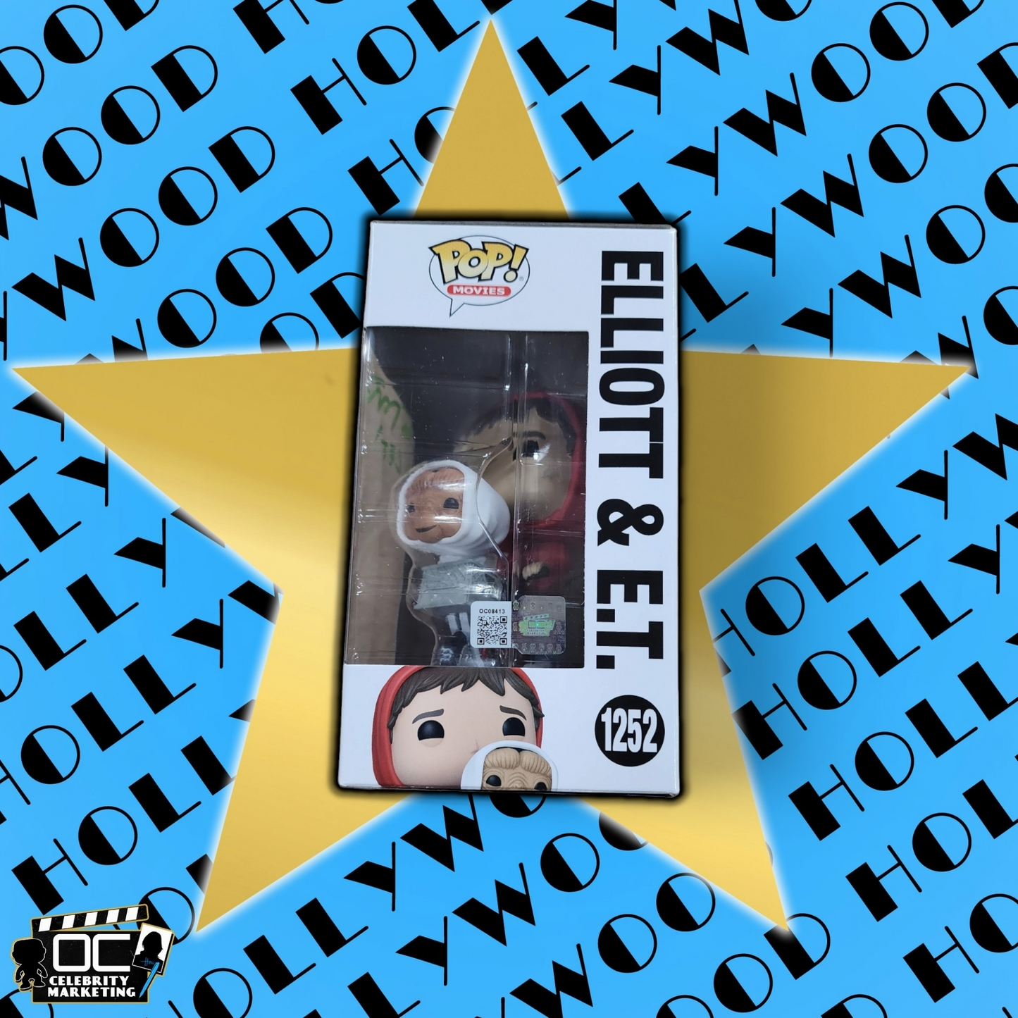 Matt De Meritt signed Elliott & E.T. Funko #1252 autograph QR code OCCM-Yellow