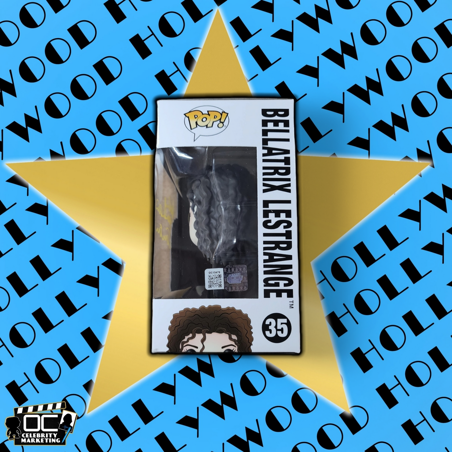 Helena Bonham Carter signed Harry Potter Bellatrix Lestrange Funko #35 QR OCCM-Y
