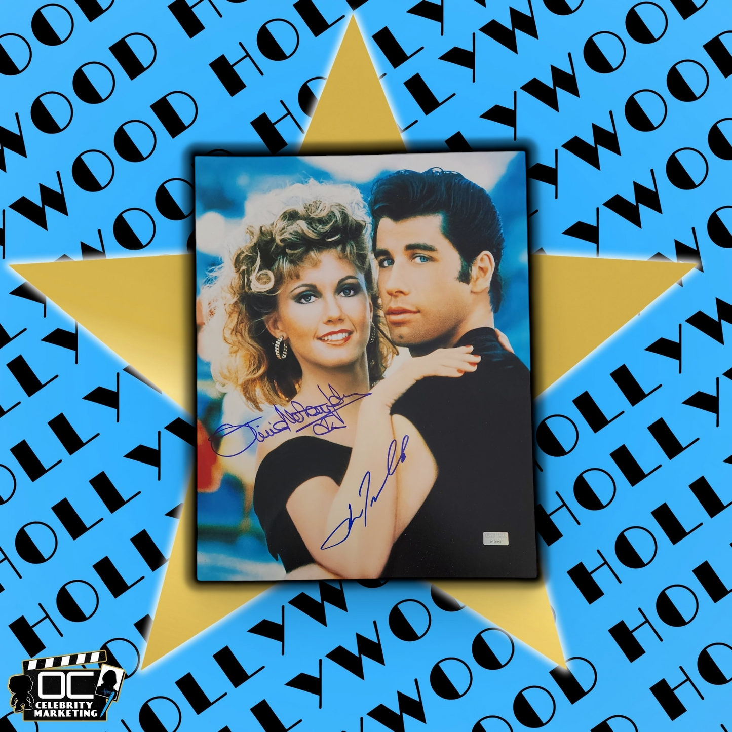 Dual signed Olivia Newton John & John Travolta 11x14 Grease photo auto CA Holo