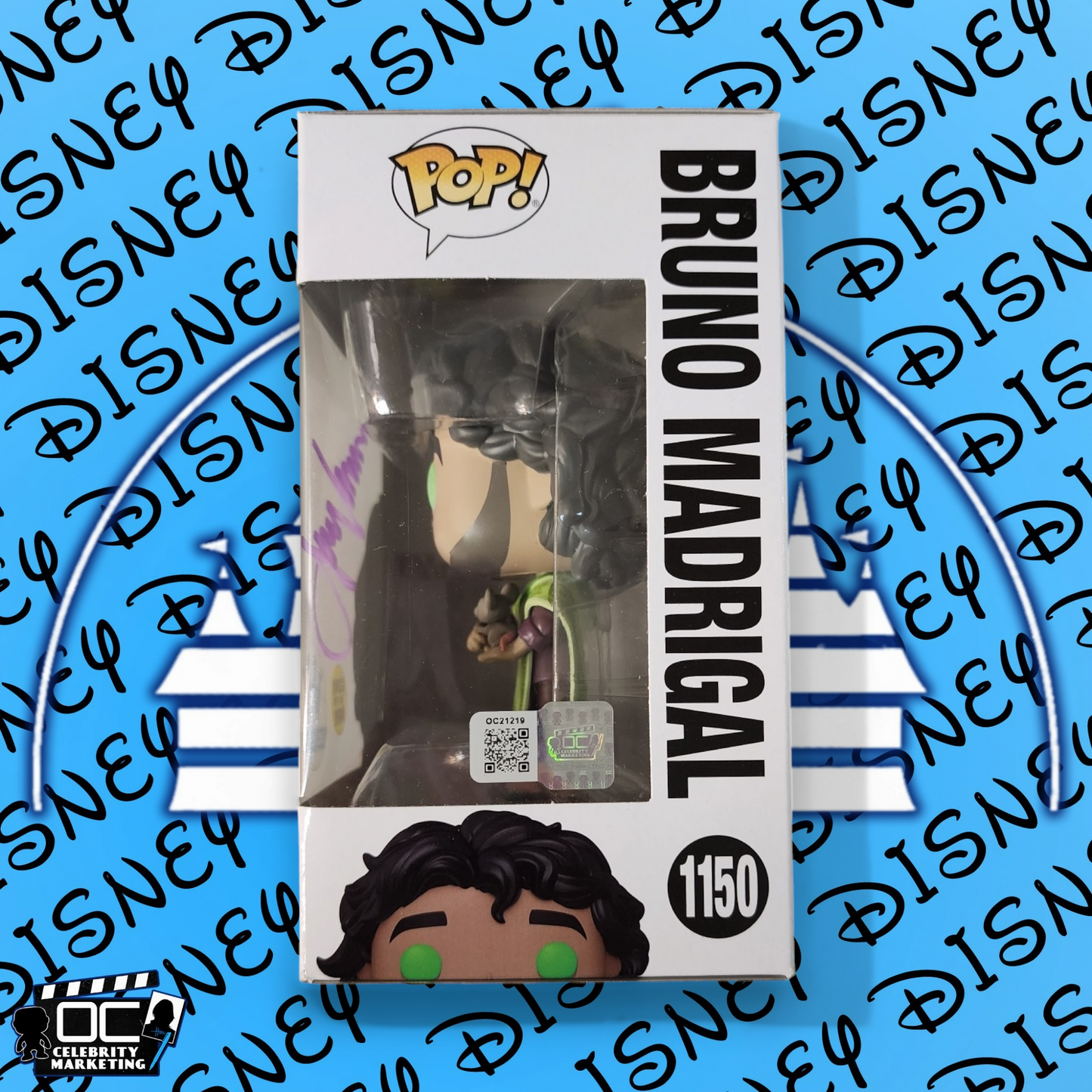 John Leguizamo signed Disney Encanto Bruno Madrigal Funko Glow #1150 OCCM QR-P