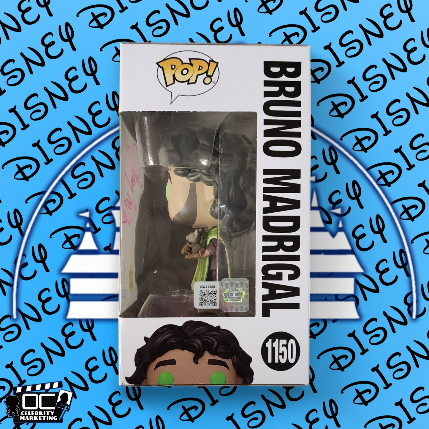 John Leguizamo signed Disney Encanto Bruno Madrigal Funko Glow #1150 OCCM QR-M