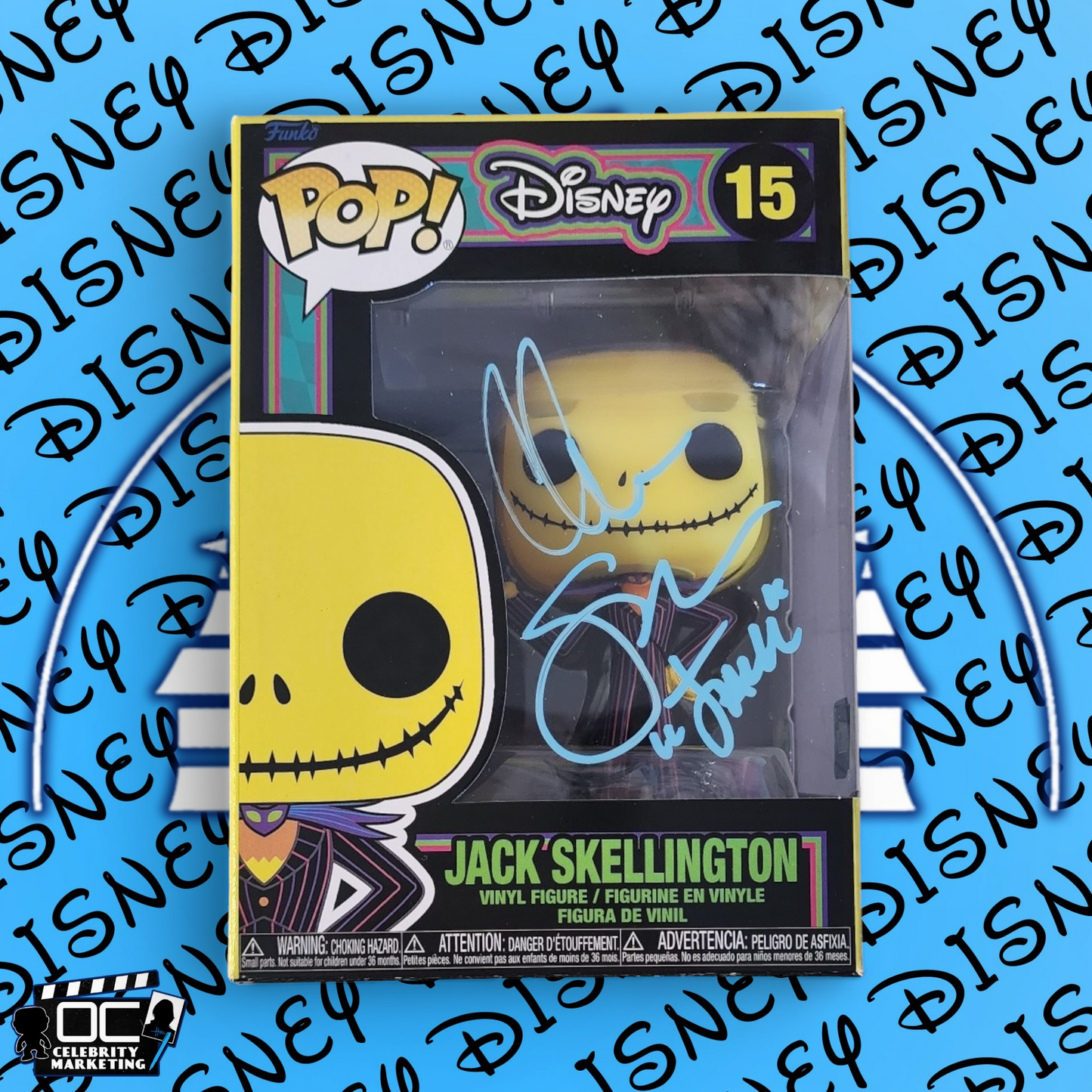 Chris Sarandon signed BLKLT Jack Skellington Funko Disney NBC #15 OCCM QR Auto-B