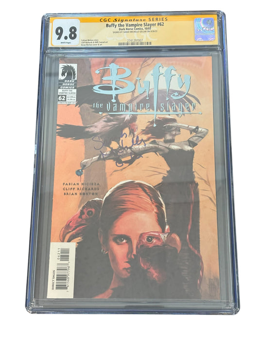Sarah Michelle Gellar Autographed 2003 Buffy the Vampire Slayer #62 Brian Horton Cover and Art Variant CGC SS 9.8