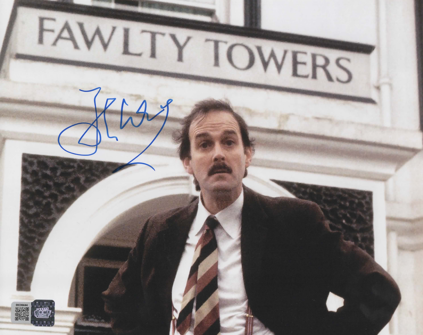 John Cleese signed 8x10 Fawlty Towers photo autographed Beckett QR code hologram