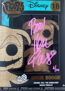 Ken Page signed Oogie Boogie Funko Pop! Pin Disney NBC #16 OCCM Autographed COA