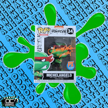 Load image into Gallery viewer, Townsend Coleman signed Nickelodeon TMNT P.E. Michelangelo Funko 34 QR code OCCM
