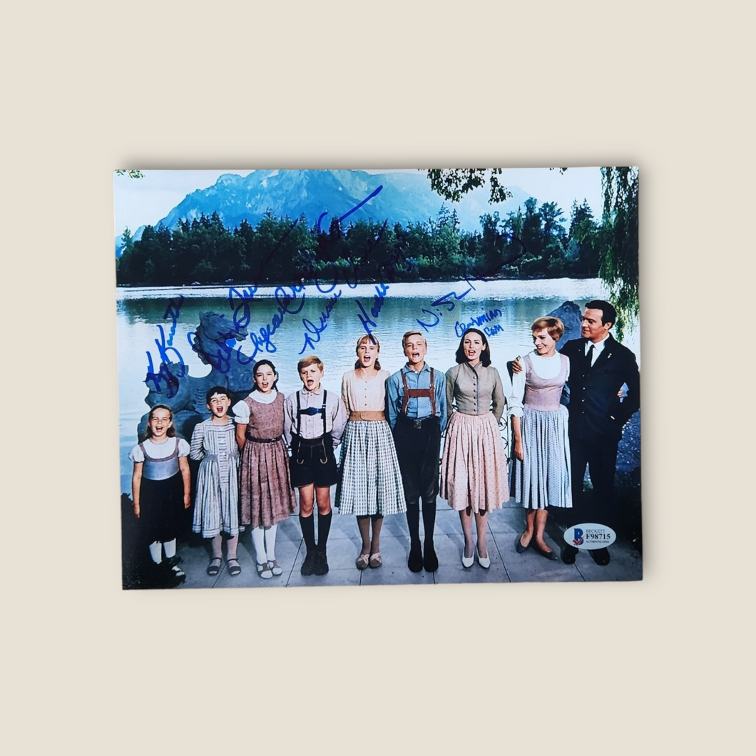 The Sound of Music Cast (7) signed 8x10 Von Trap Family photo auto Beckett LOA