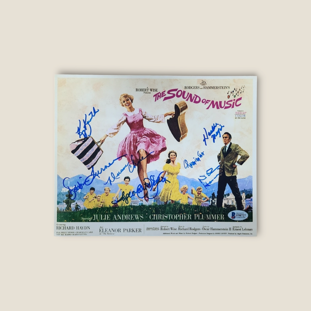 The Sound of Music Cast (7) signed 8x10 Horizontal photo autographed Beckett LOA