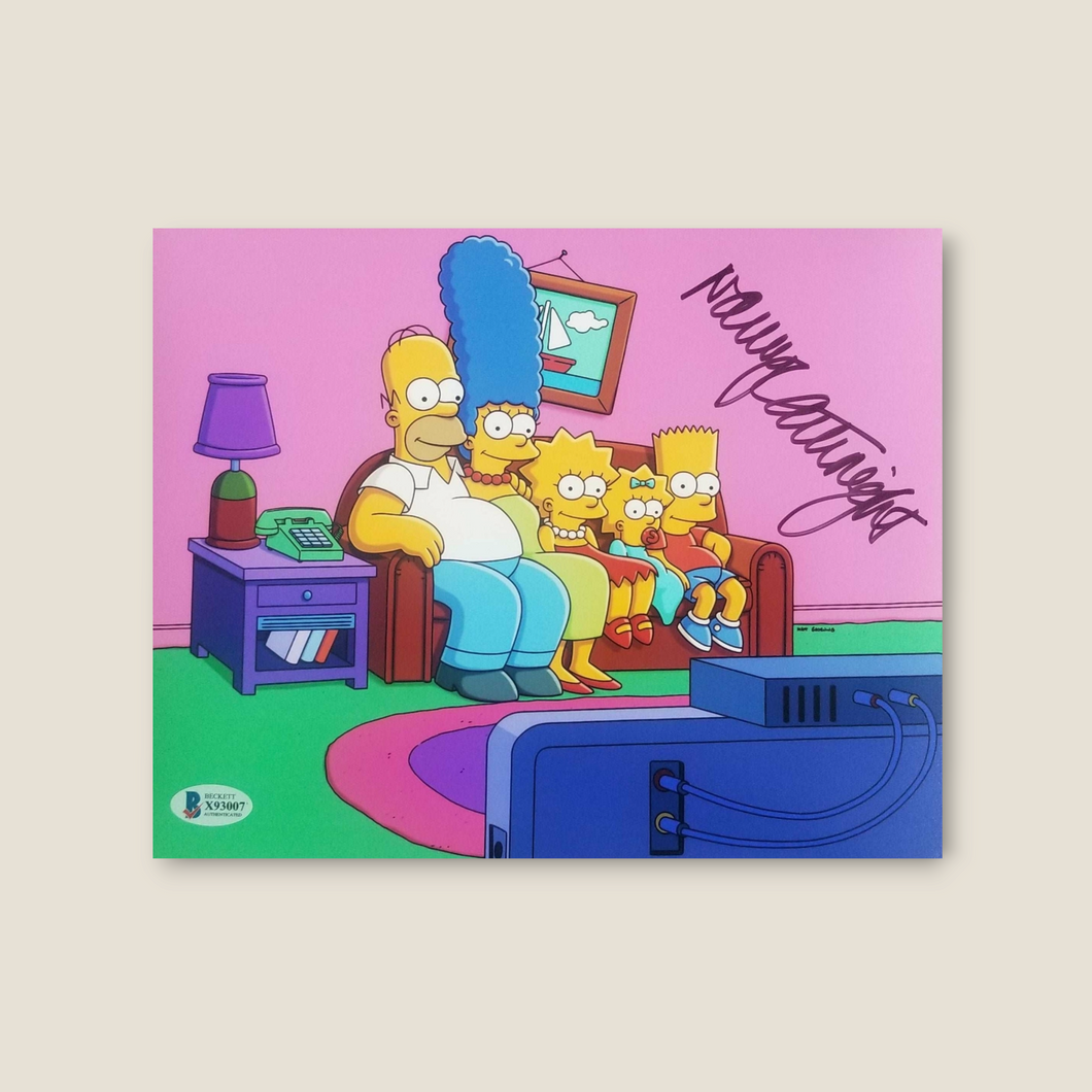 Nancy Cartwright signed 8x10 The Simpsons family photo autograph Beckett COA