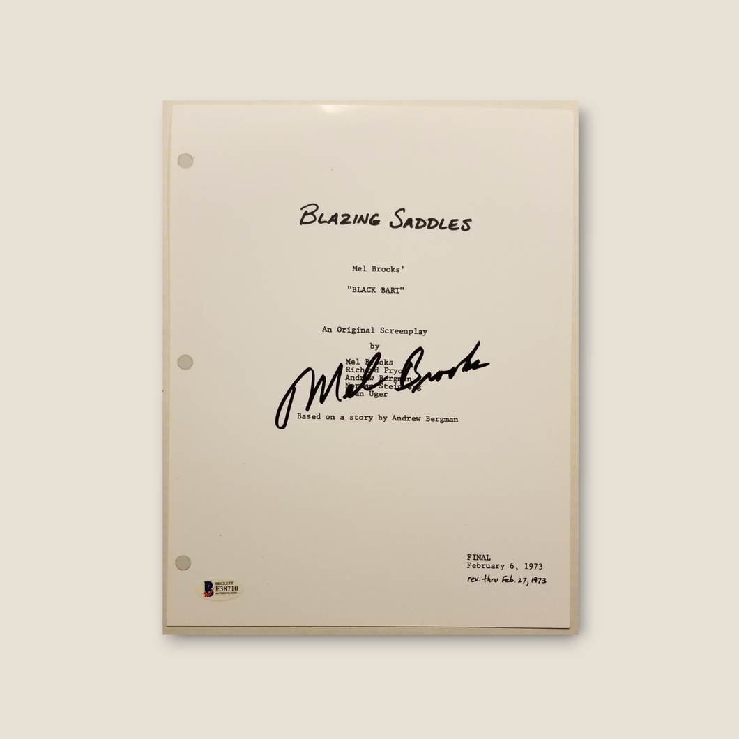 MEL BROOKS Signed Original Screenplay Title Page BLAZING SADDLES BAS COA