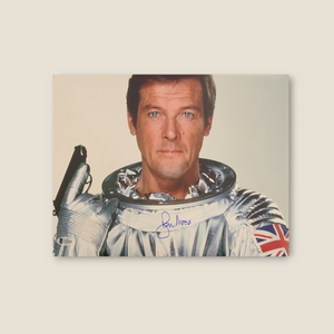 Roger Moore signed 11x14 "007" James Bond photo autographed Beckett COA