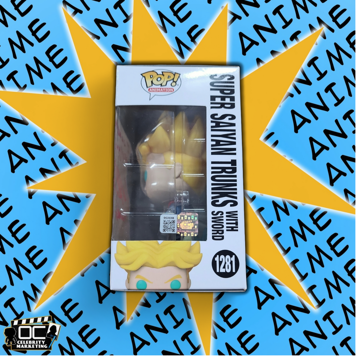 Eric Vale signed Dragon Ball Super Saiyan Trunks w/ sword Funko #1281 OCCM QR-QR