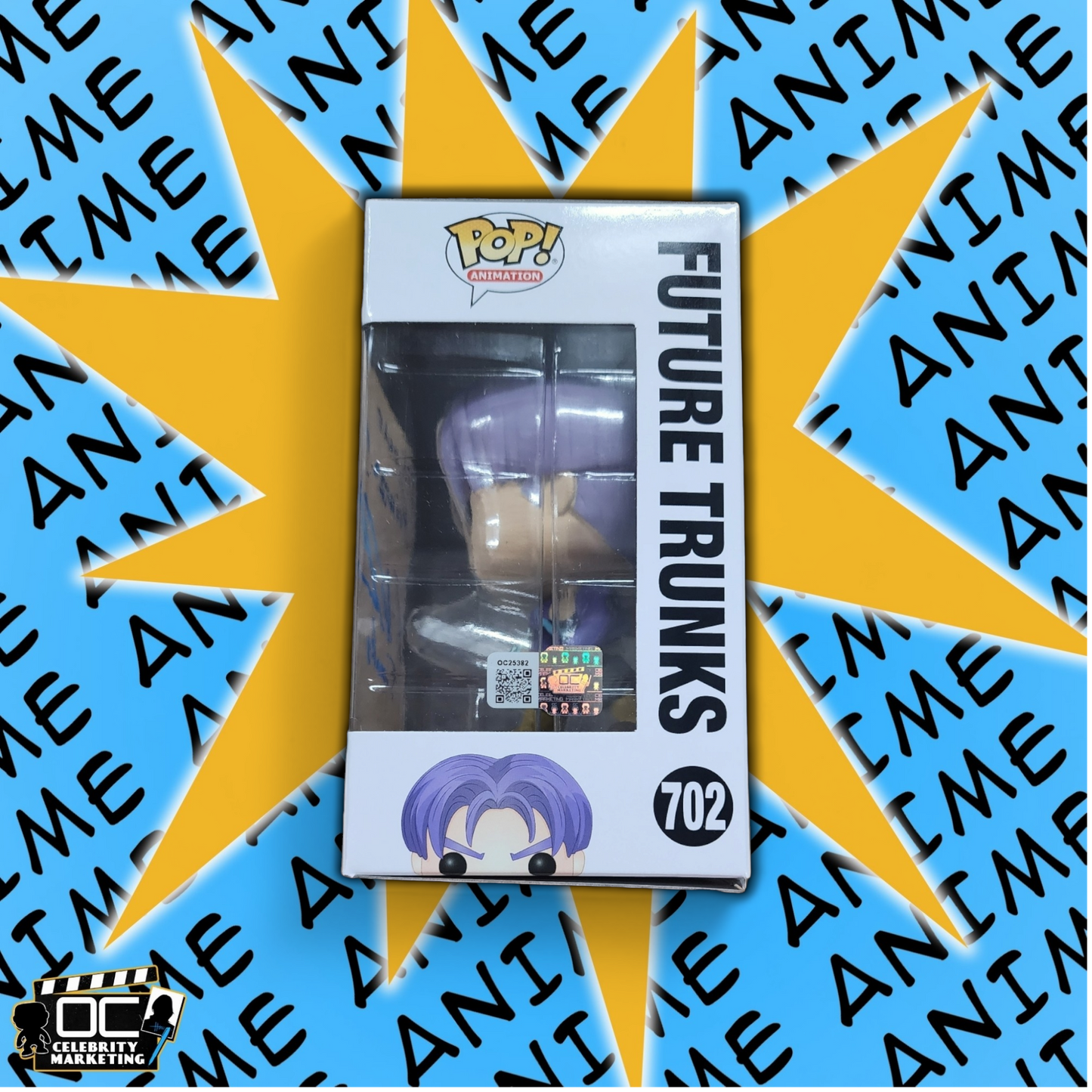 Eric Vale signed Dragon Ball Z Future Trunks Funko #702 auto QR code OCCM -QB