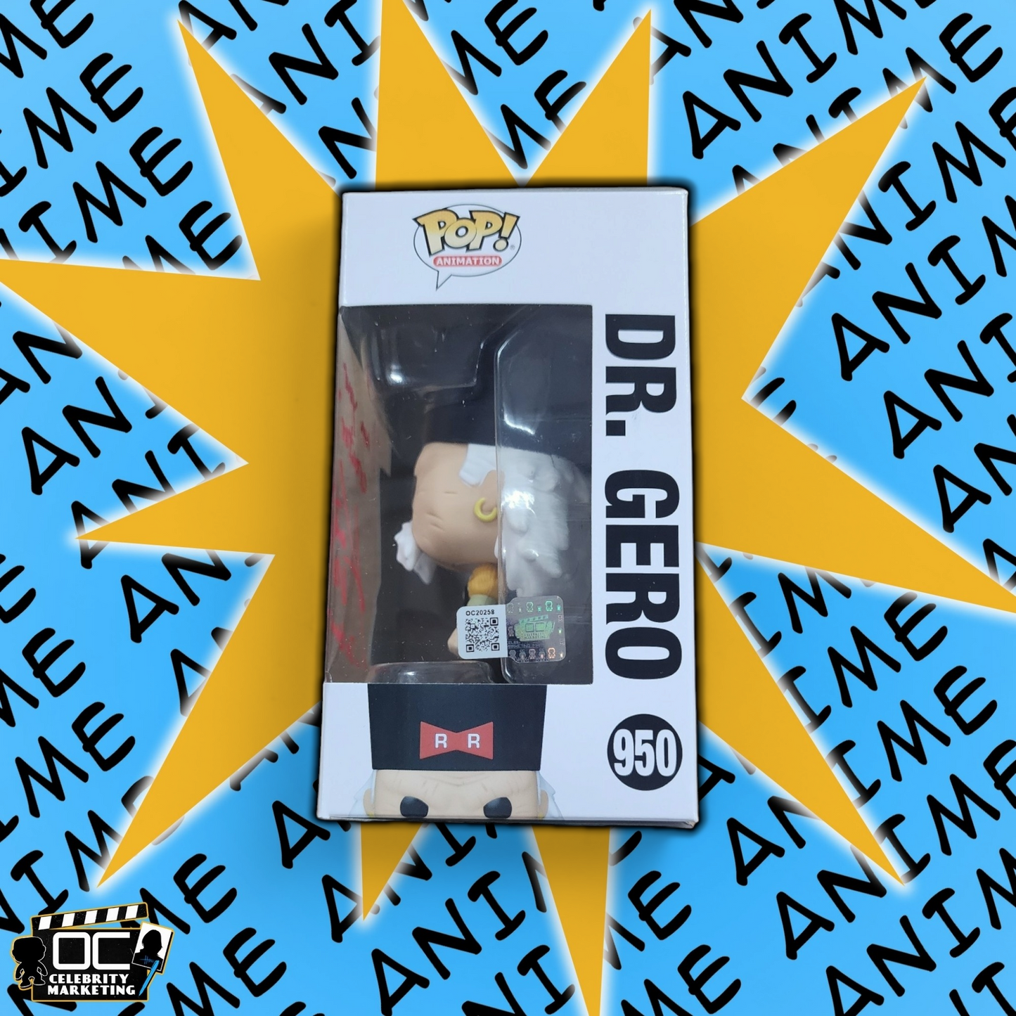 Kent Williams signed Dragon Ball Z Dr. Gero Funko 950 autographed QR code OCCM-R
