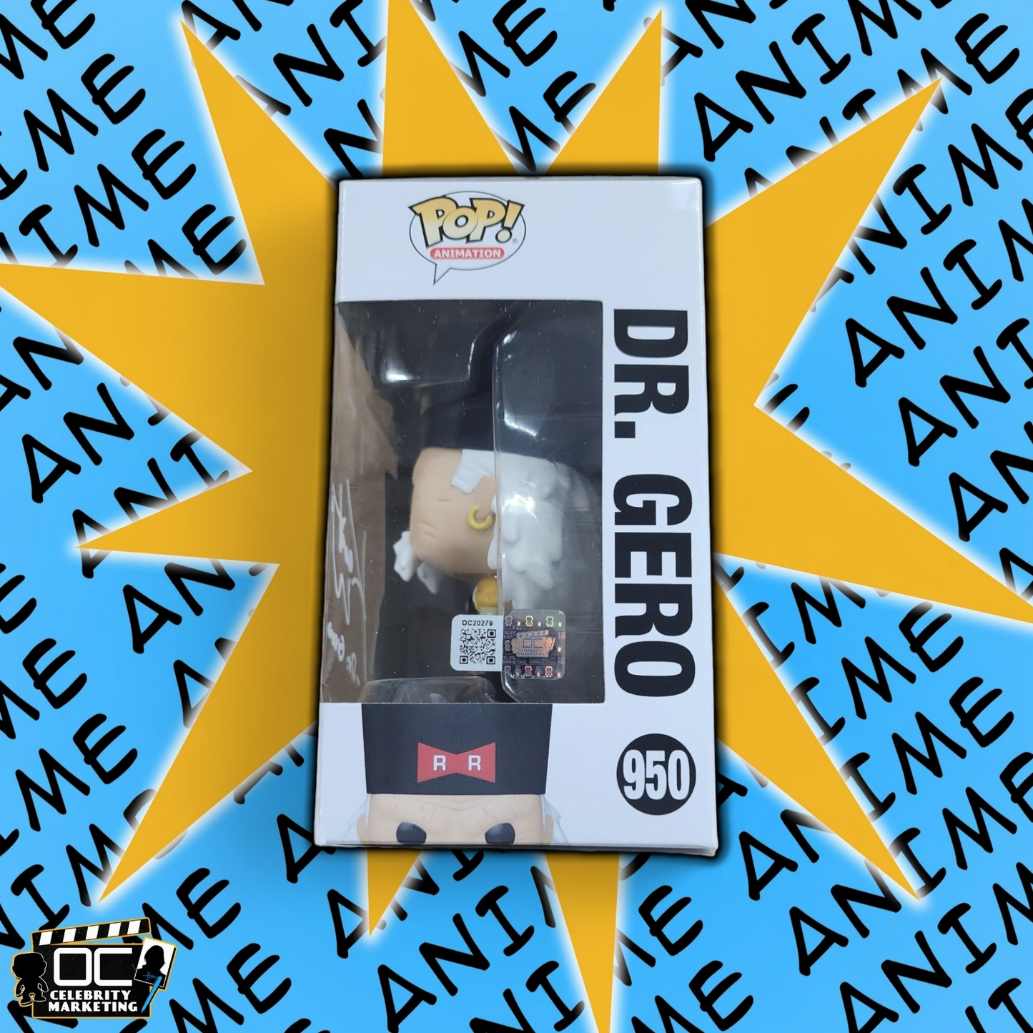 Kent Williams signed Dragon Ball Z Dr. Gero Funko 950 auto QR code OCCM Obey Me!