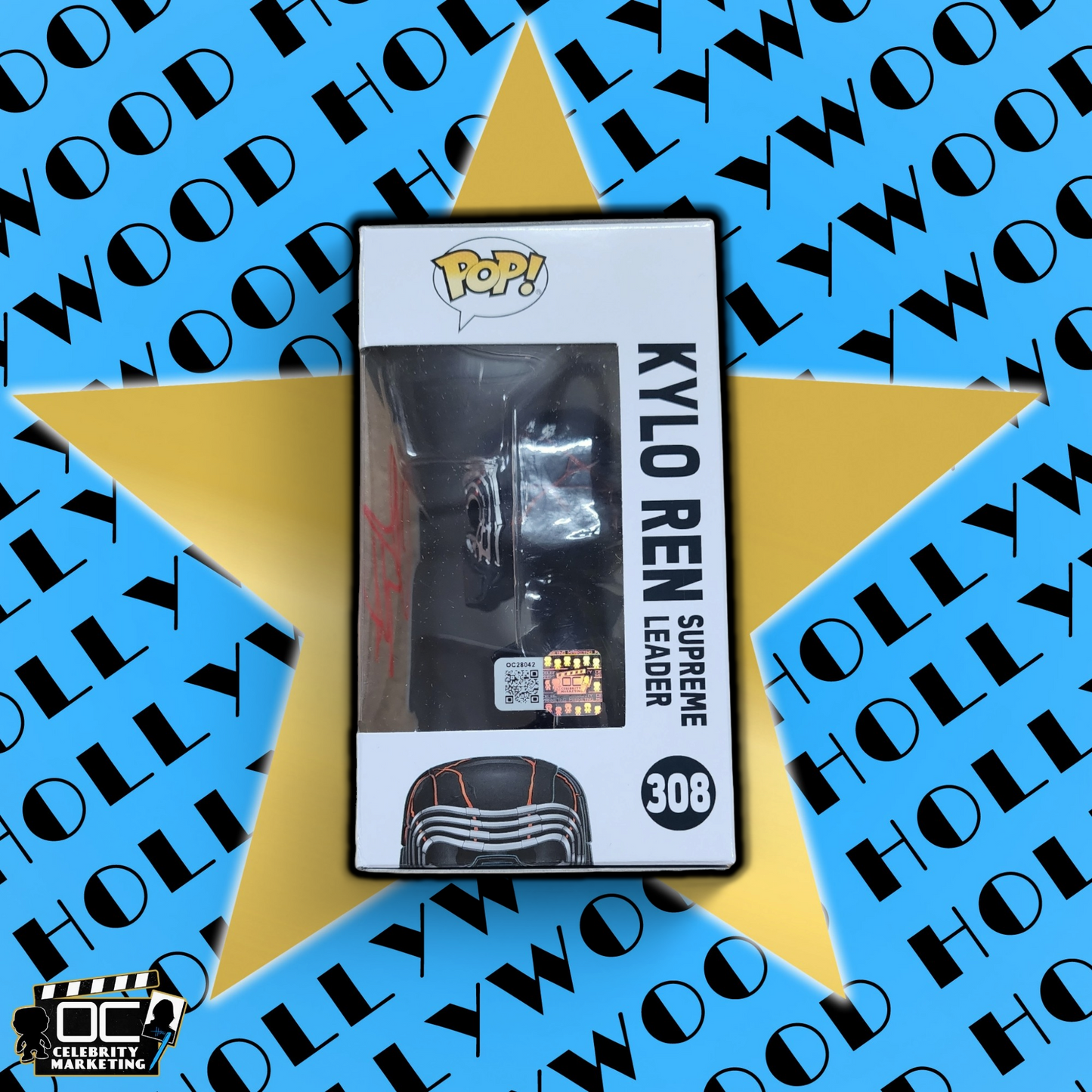 Christian Slater signed Star Wars Kylo Ren Supreme Leader Funko 308 OCCM QR auto
