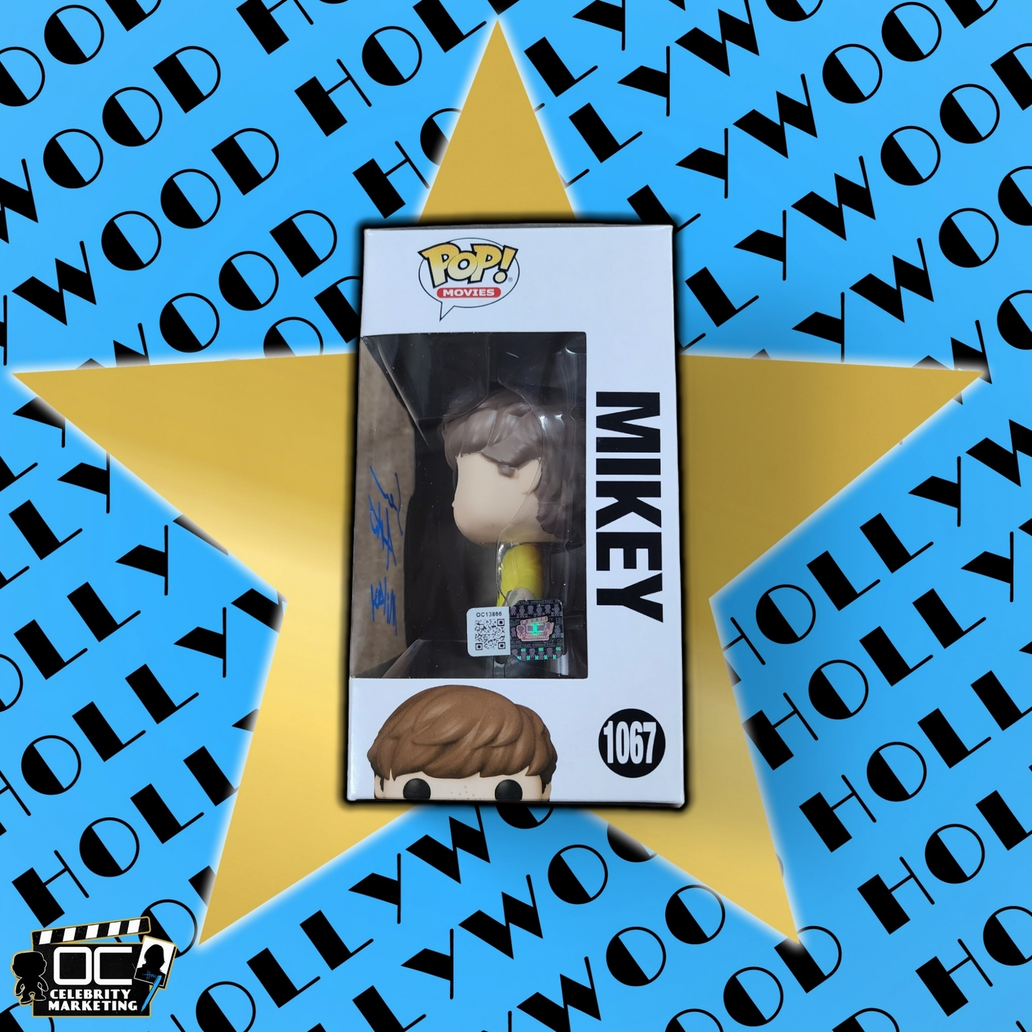 Sean Astin signed The Goonies Mikey Funko #1067 autographed QR code OCCM-Blue