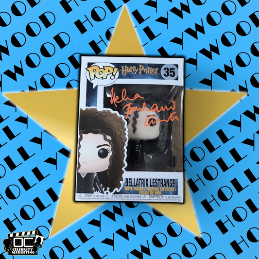 Helena Bonham Carter signed Harry Potter Bellatrix Lestrange Funko #35 QR OCCM-O