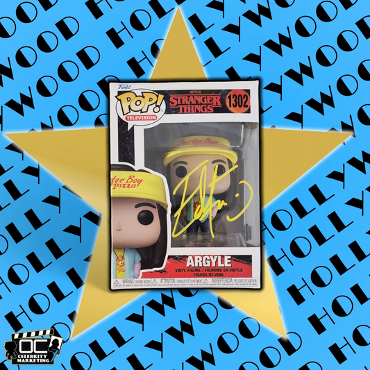 Eduardo Franco signed Netflix Stranger Things Argyle Funko #1302 OCCM QR code-Y