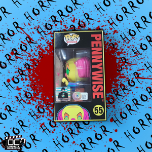 Tim Curry signed E.E. Blacklight LE IT The Movie Pennywise Funko BAS (Neon Pink)