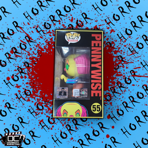 Tim Curry signed E.E. Blacklight LE IT The Movie Pennywise Funko QR OCCM(Yellow)