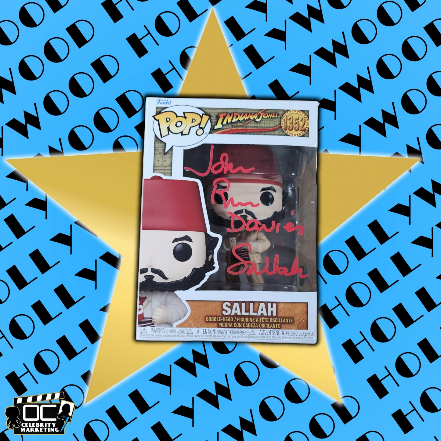 John Rhys-Davies signed Indiana Jones Sallah Funko #1352 autographed QR code OCCM