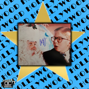 Peter Billingsley signed 8x10 A Christmas Story Ralphie w/ Santa photo auto BAS