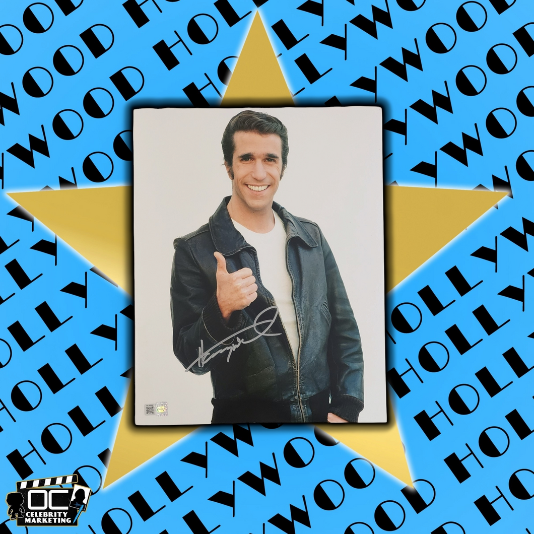 Henry Winkler signed 11x14 Thumbs Up Happy Days Fonzie photo auto OCCM QR code