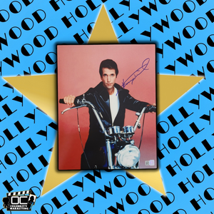 Henry Winkler signed 11x14 Motorcycle Happy Days Fonzie photo auto OCCM QR code