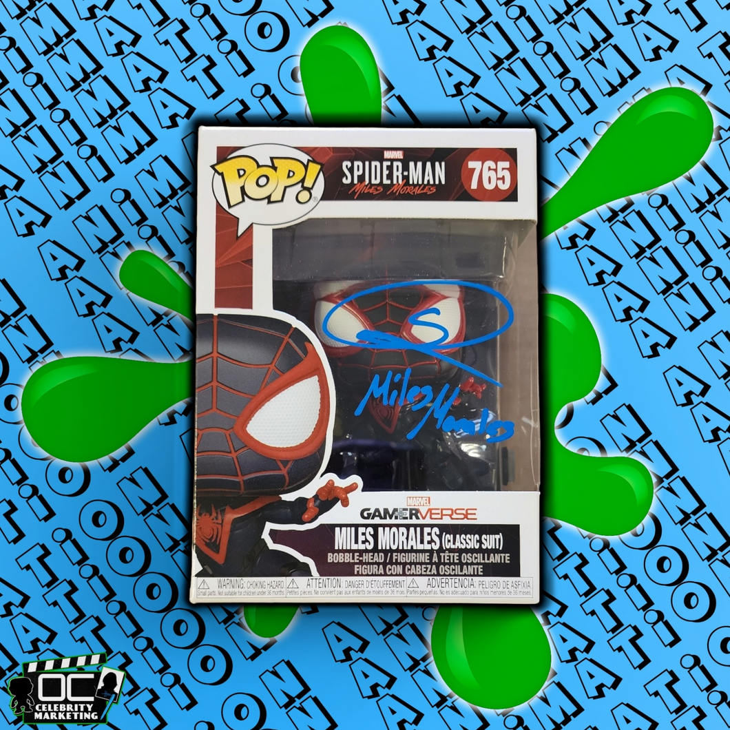 Shameik Moore signed Marvel Miles Morales Classic Suit Gamer-Verse Funko w/CN-B