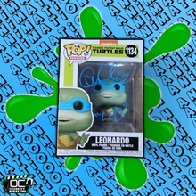 Load image into Gallery viewer, Cam Clark signed Nickelodeon (TMNT) Leonardo Funko #1134 autograph QR code OCCM
