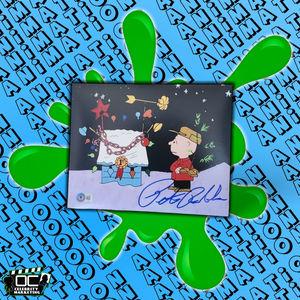 Peter Robbins signed 8x10 A Charlie Brown Christmas dog house photo BAS QR code