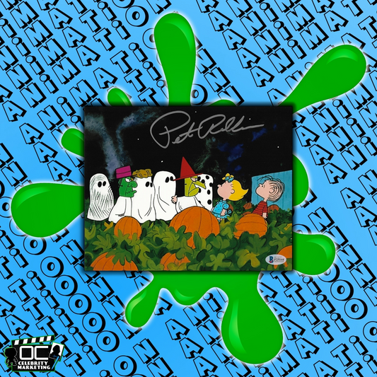 Peter Robbins signed Its the Great Pumpkin Charlie Brown Halloween photo BAS COA