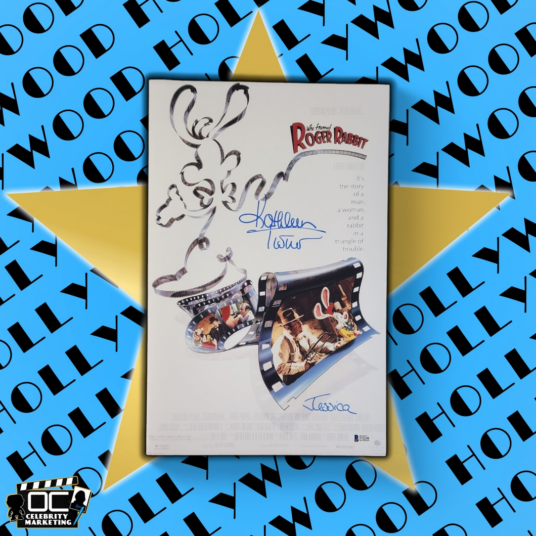 Kathleen Turner signed 11x17 Who Framed Roger Rabbit poster photo auto BAS w/CN