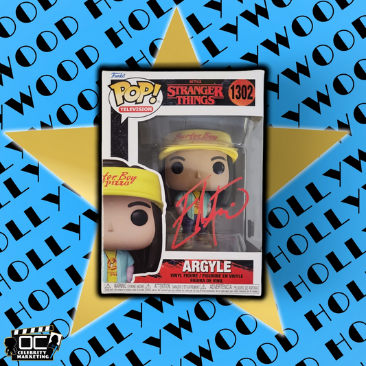 Eduardo Franco signed Netflix Stranger Things Argyle Funko #1302 OCCM QR code-R