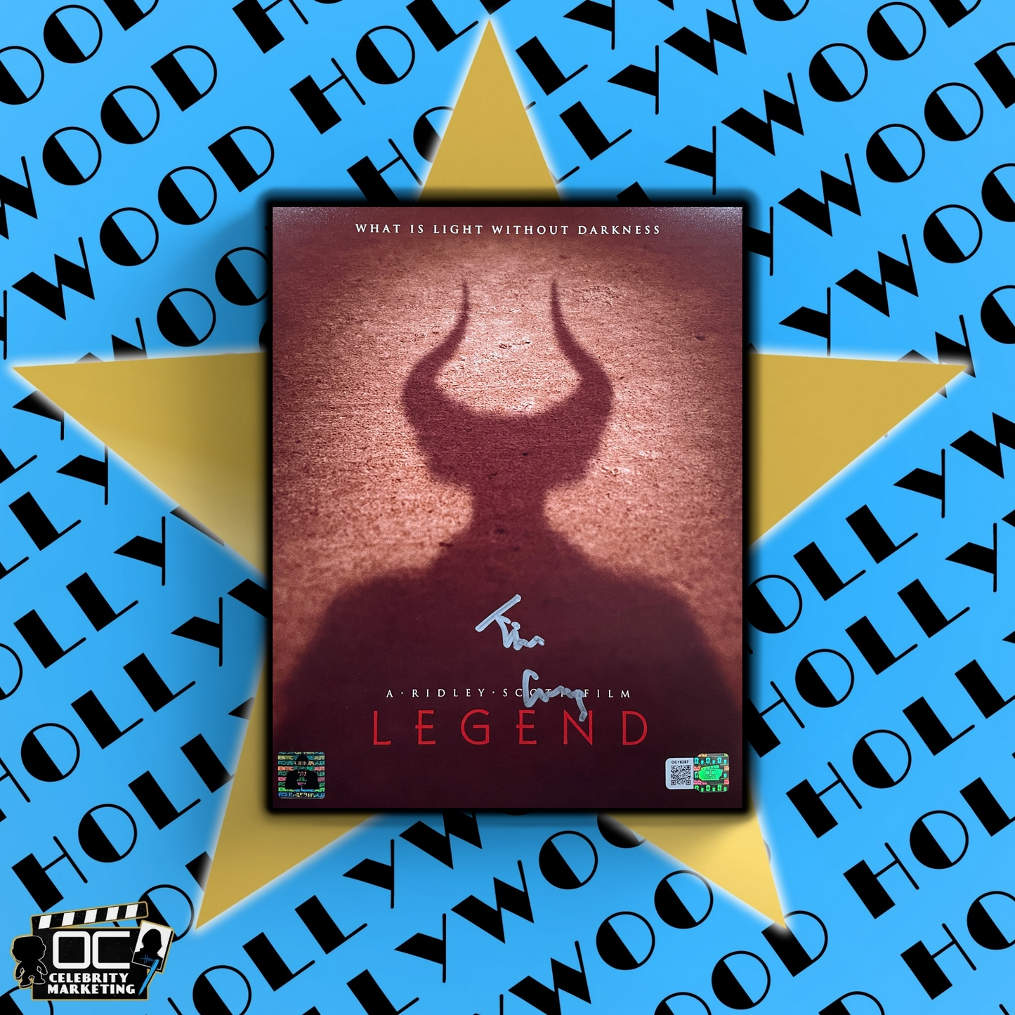Tim Curry signed 8x10 Legend Darkness photo Image #2 OCCM authenticated with QR code and Tim Curry official COA