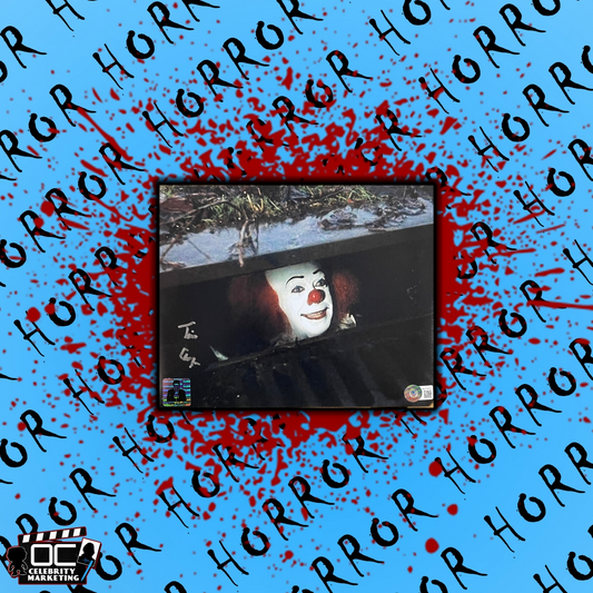 Tim Curry signed 8x10 Pennywise Image #3 Beckett Authenticated with Tim Curry's Official COA