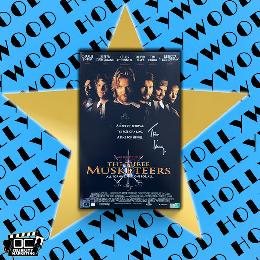 Tim Curry Signed 11x17 The Three Musketeers movie poster photo OCCM authenticated with Tim Curry COA
