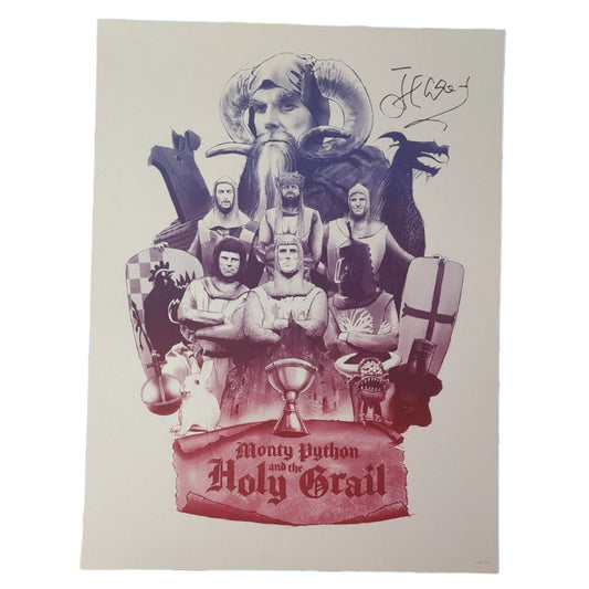 John Cleese signed 16x24 Monty Python and the Holy Grail Custom Lithograph