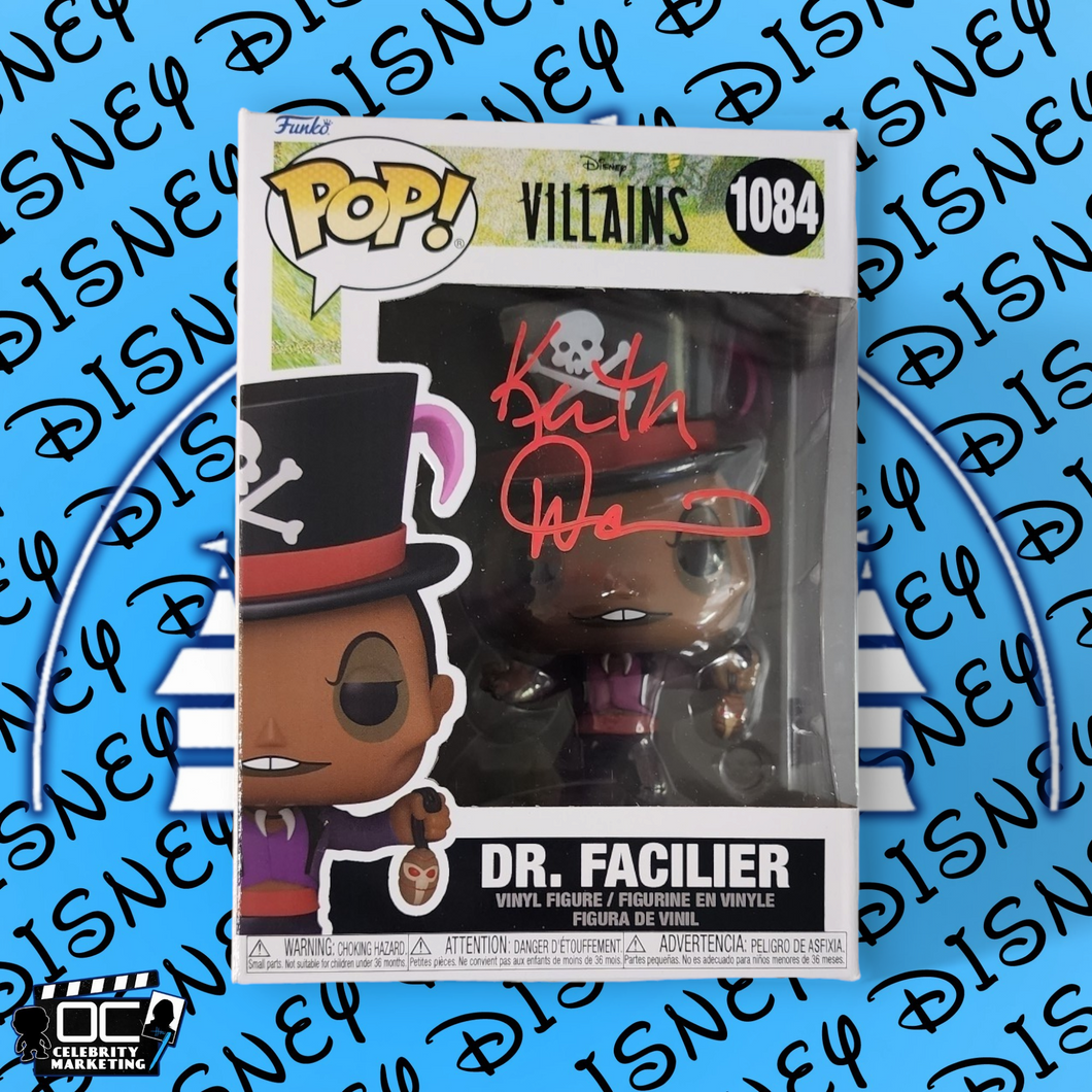 Keith David signed Disney Villains Dr. Facilier Funko #1084 OCCM QR code Auto-R