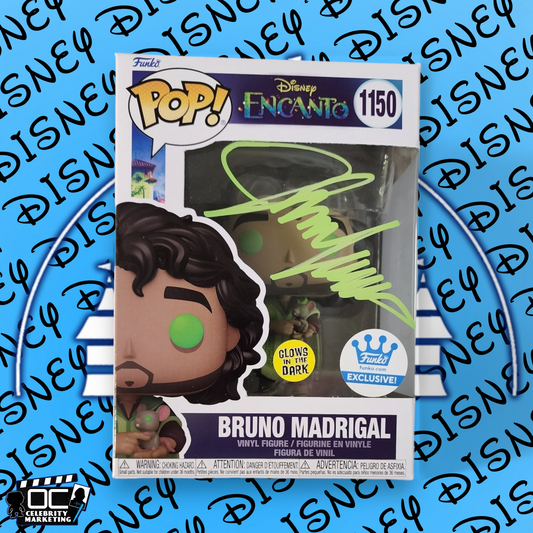 John Leguizamo signed Disney Encanto Bruno Madrigal Funko Glow #1150 OCCM QR-G