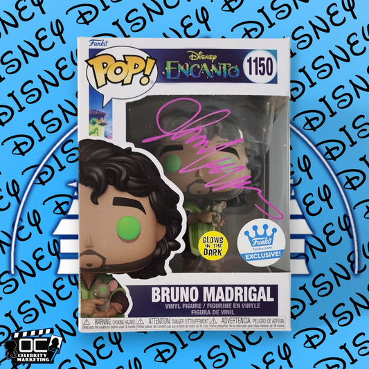 John Leguizamo signed Disney Encanto Bruno Madrigal Funko Glow #1150 OCCM QR-M