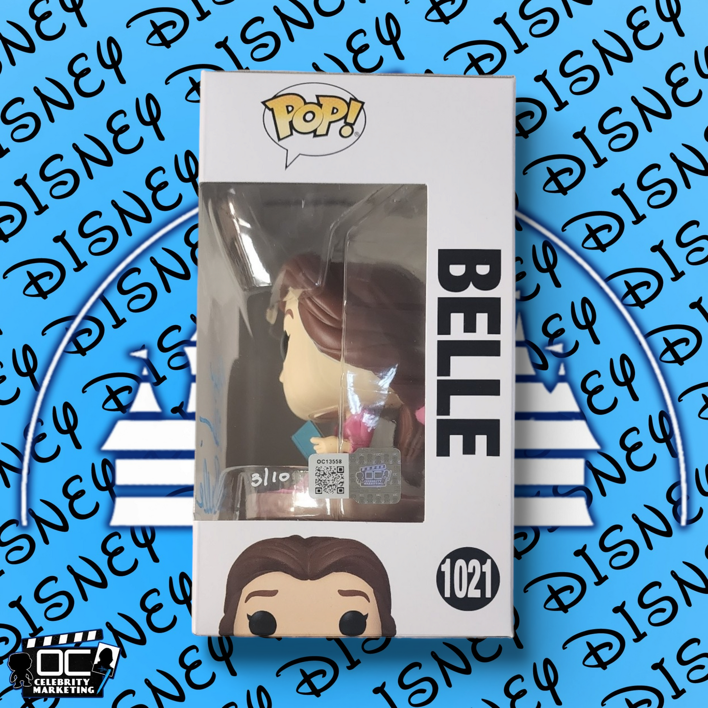 Paige O'Hara signed Ultimate Princess Celebration Belle Funko 1021 OCCM QR-WA