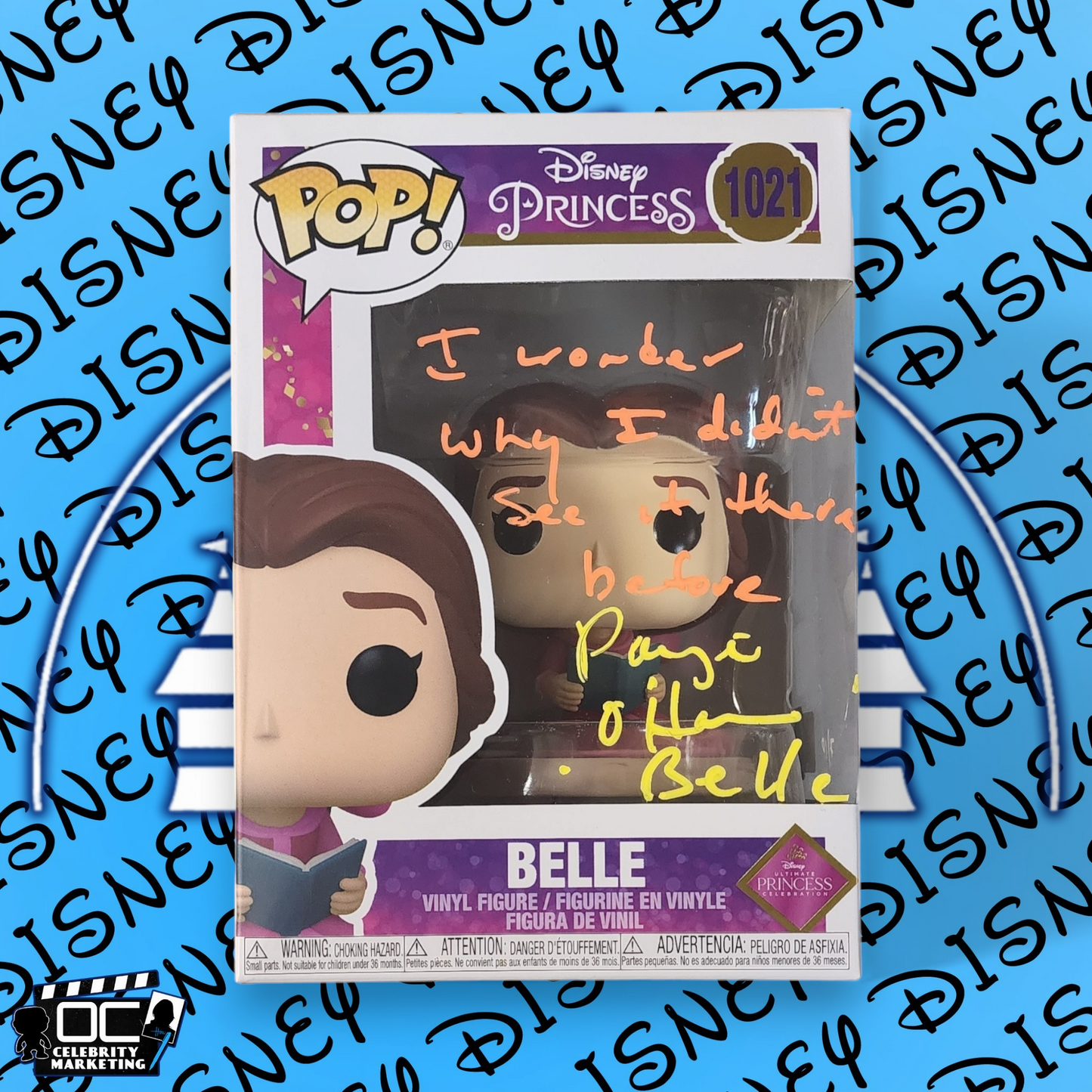 Paige O'Hara signed Ultimate Princess Celebration Belle Funko 1021 OCCM QR-OY