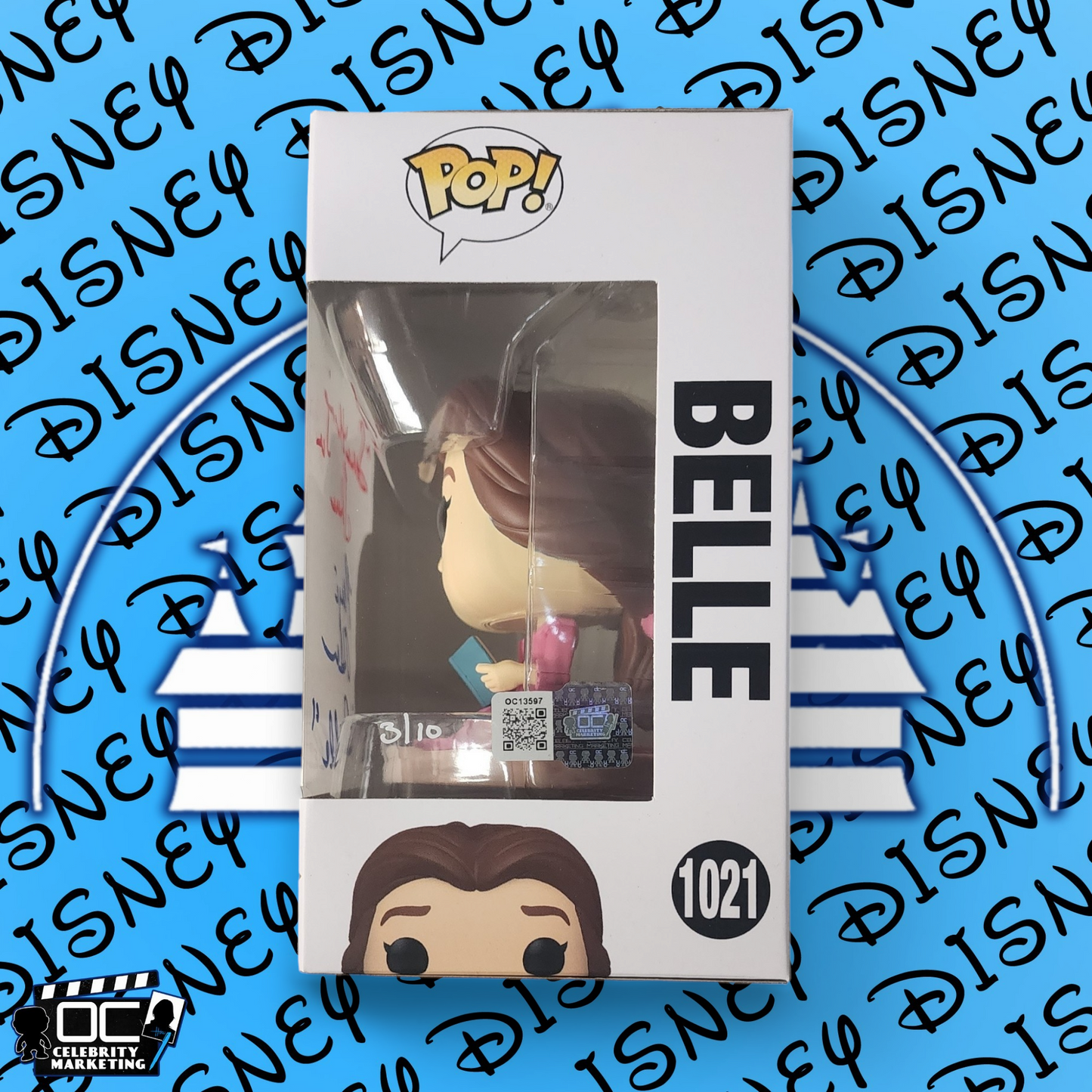 Paige O'Hara signed Ultimate Princess Celebration Belle Funko 1021 OCCM QR-RB