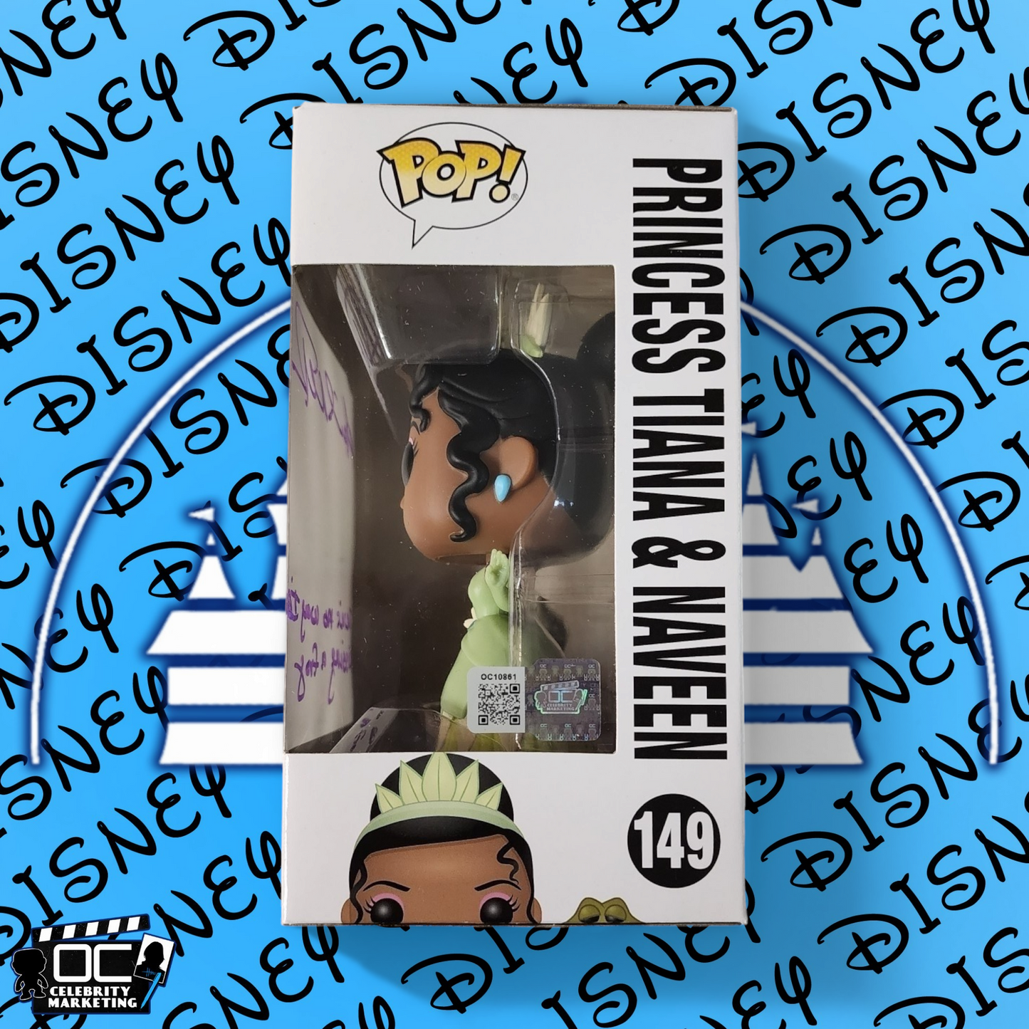 Anika Noni Rose signed Disney Princess Tiana & Naveen Funko #149 OCCM QR Auto-P
