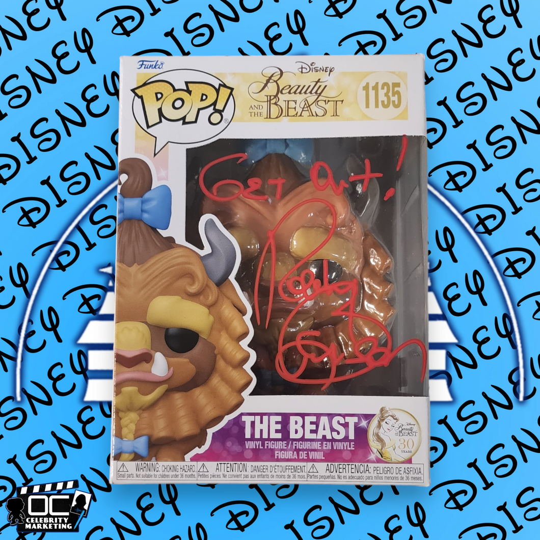 Robby Benson signed Beauty & The Beast BEAST Funko 1135 OCCM QR Autographed-GO/R